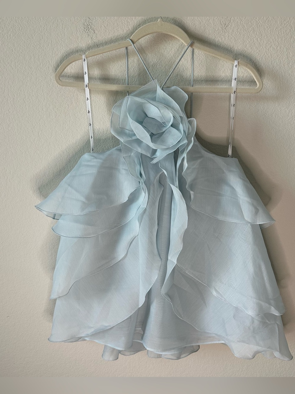 AJE PANDOREA LAYERED TOP in Silver Blue Ruffle SZ AUS 4, US 0 NWT - Picture 2 of 6